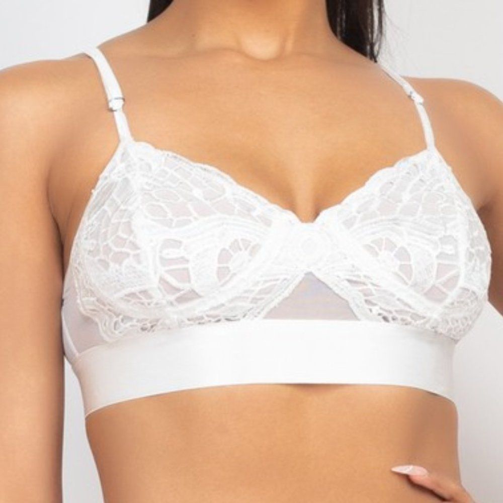 White Mesh Bralette Cami